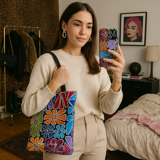 Boxed Bloom Burst | Tote Bag