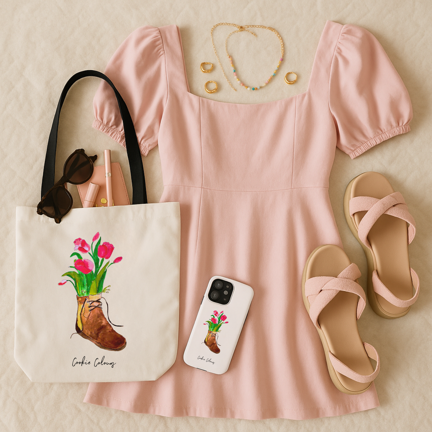 Flower Boot | Tote Bag