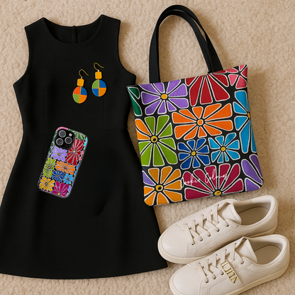 Boxed Bloom Burst | Tote Bag