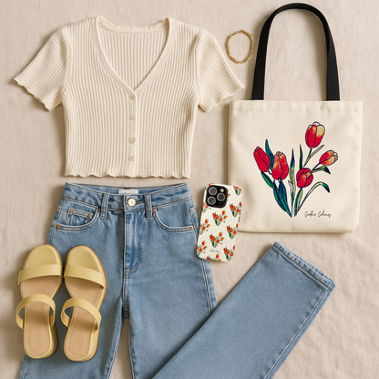 Red Tulips | Tote Bag